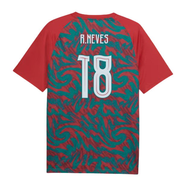 2026-2027 Portugal Warm Up Jersey (Red) (R.Neves 18)-SoccerKits Hub | Buy Soccer Jerseys Online